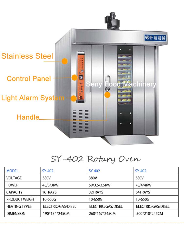 SY-402 Commercial Hot sale rotary oven for food bakery