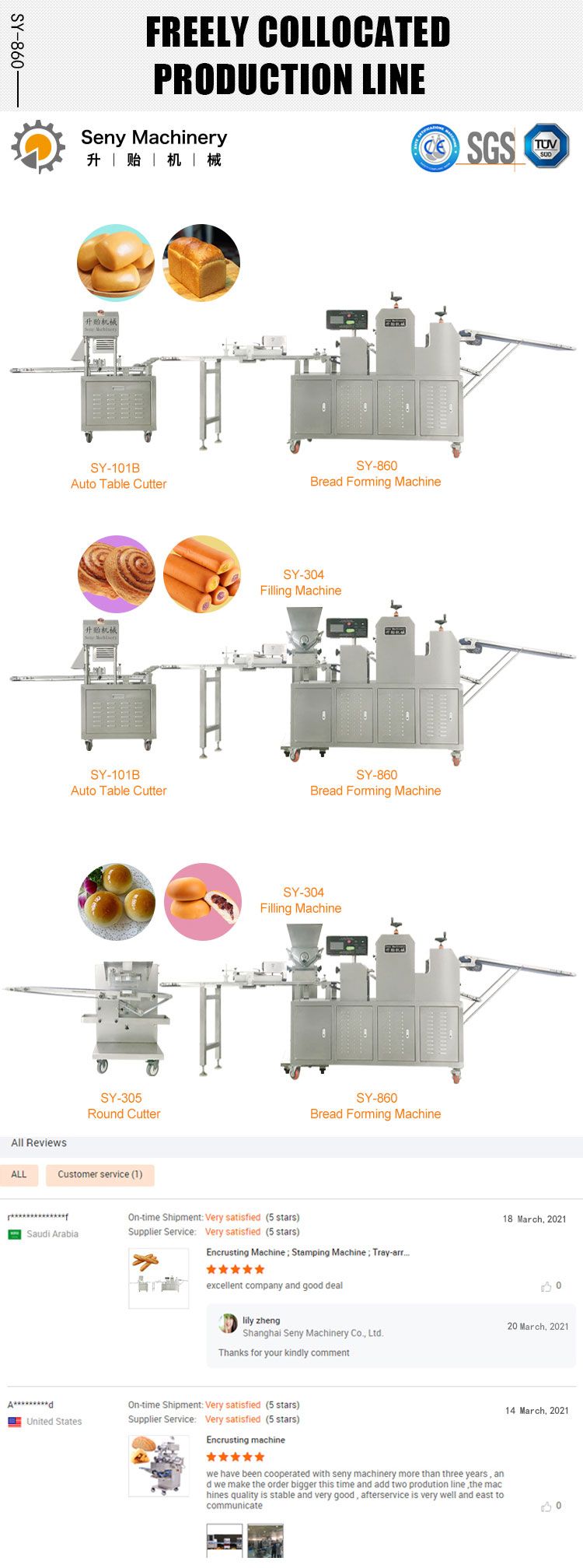 SY-860 Automatic French Baguette Bread Making Machine